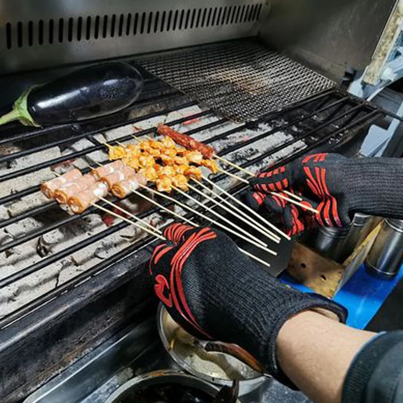 Flame Retardant Non-slip BBQ F - Oven Mitt Silicone review and price