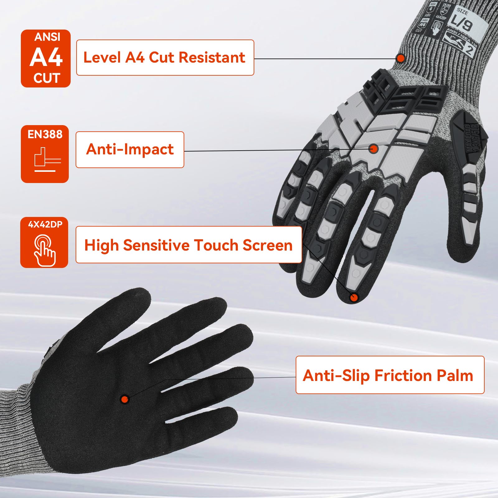 Anti-Impact Gloves With Cut-Re - Work Glove Impact review and price