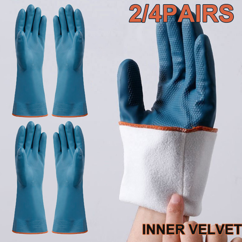 2/4 Pairs Waterproof Gloves wi - Rubber Glove Cleaning review and price