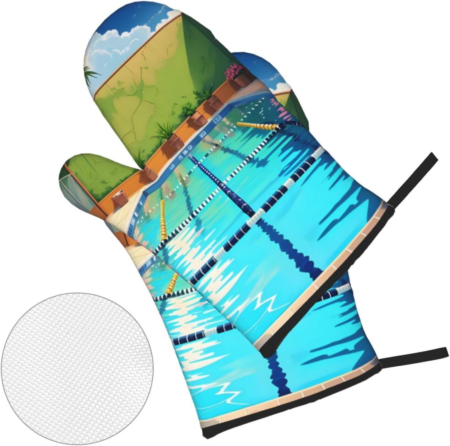 Flamingo and Swimming Pool Sil - Oven Mitt Silicone review and price