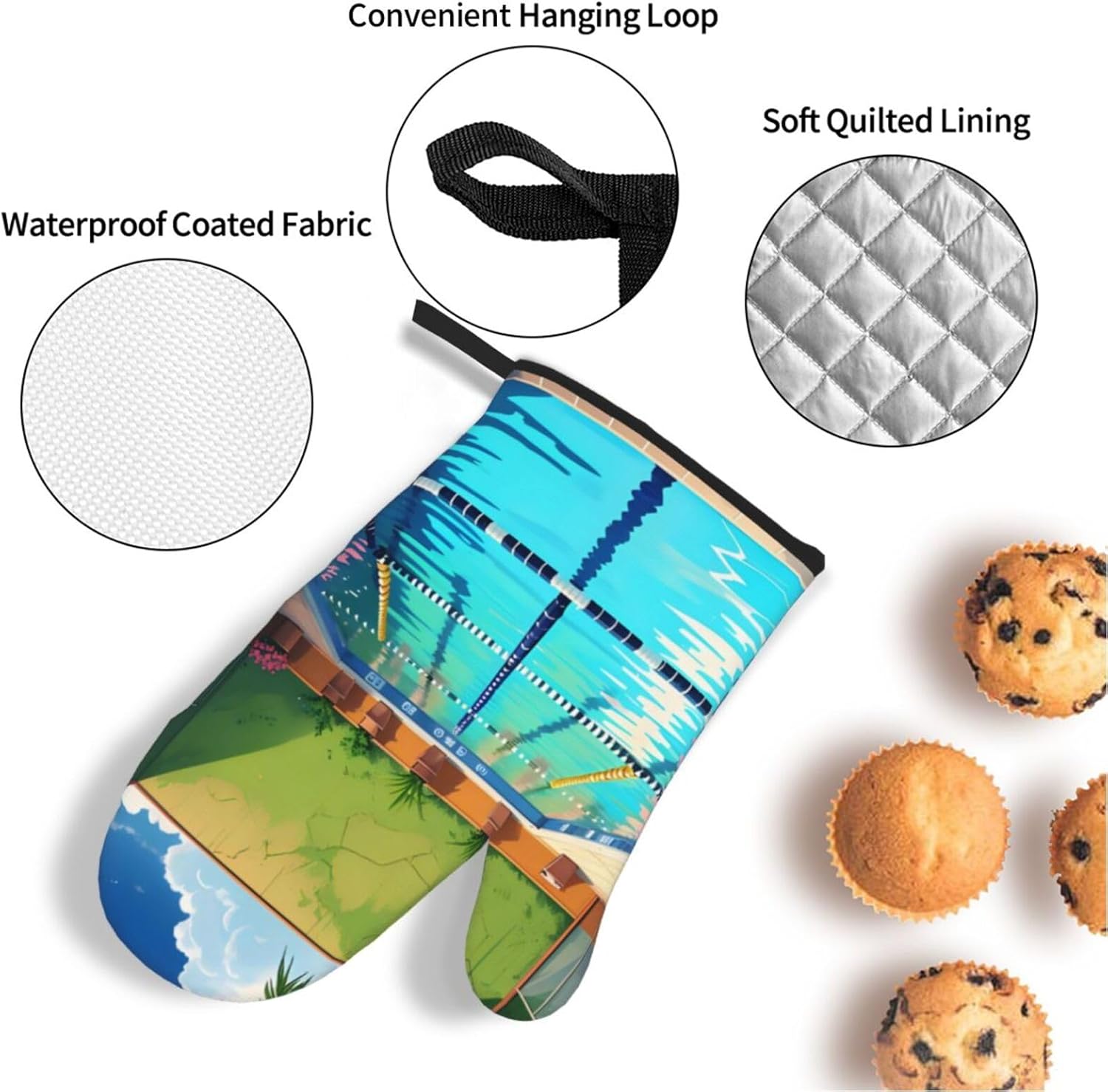Flamingo and Swimming Pool Sil - Oven Mitt Silicone review and price
